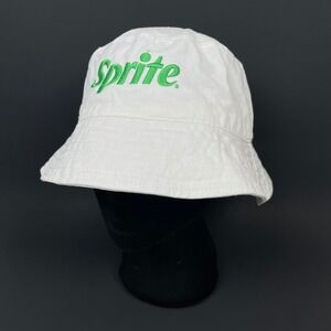 Hit Sprite Bucket Hat Unisex OS White Green Embroidered Logo Cotton Retro